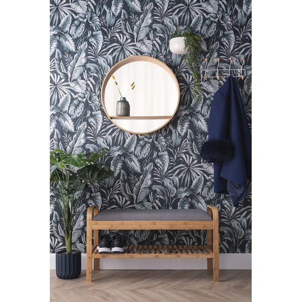 Sienas spogulis ar plauktu un koka rāmi ø 61 cm Sheer – PT LIVING-image-1