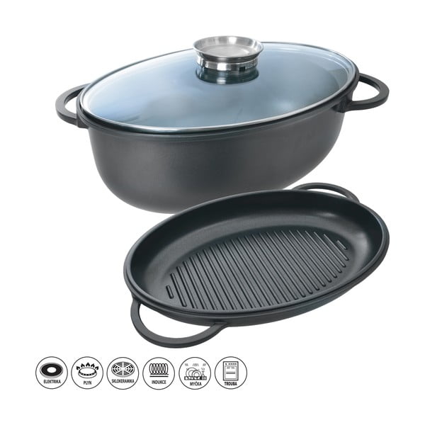 3-daļīgs cepamais trauks ar teflona virsmu un vāku Orion Al-image-1