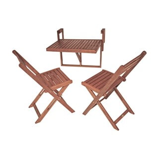 2 krēslu komplekts un piekaramais galds no eikalipta koka ADDU Balcony Berkeley