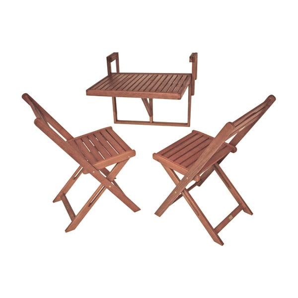 2 krēslu un piekaramā galda komplekts no eikalipta koka Garden Pleasure Balcony Berkeley