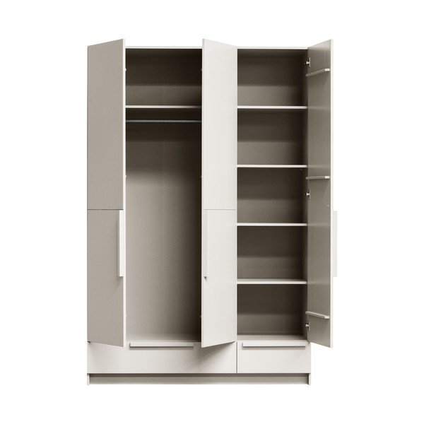 Krēmkrāsas priedes masīvkoka moduļu drēbju skapis 142x215 cm Pure – WOOOD-image-3