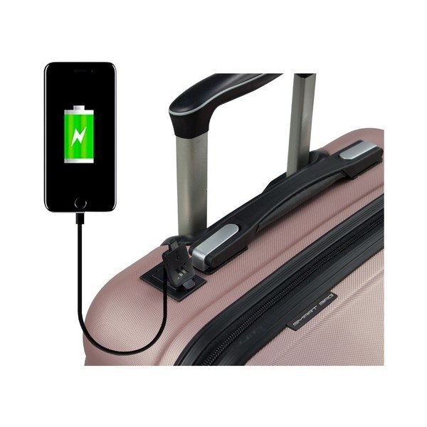 Rozā čemodāns ar USB portu My Valice COLORS RESSNO Pilot Suitcase-image-4