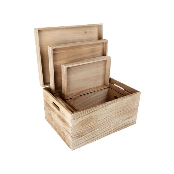 3 koka lādes komplekts Legler Trunk-image-1