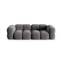 Pelēks samta dīvāns 250 cm Loretto – Cosmopolitan Design