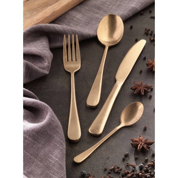 16 daļīgs galda piederumu komplekts zelta krāsā Brandani-image-1