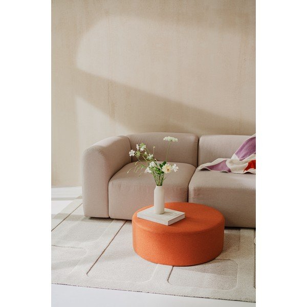 Terakotas oranžs vilnas pufs Folk – noo.ma-image-1