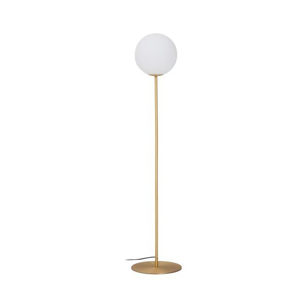 Balta/zelta krāsas stāvlampa ar stikla abažūru (augstums 165 cm) Brisia – Kave Home