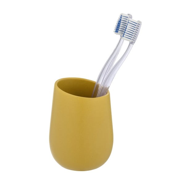 Dzeltena keramikas krūze zobu birstei Badi – Wenko-image-3
