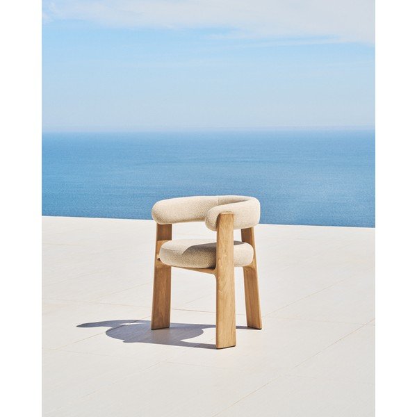 Bēšs polsterēts dārza krēsls Granite – Kave Home-image-1
