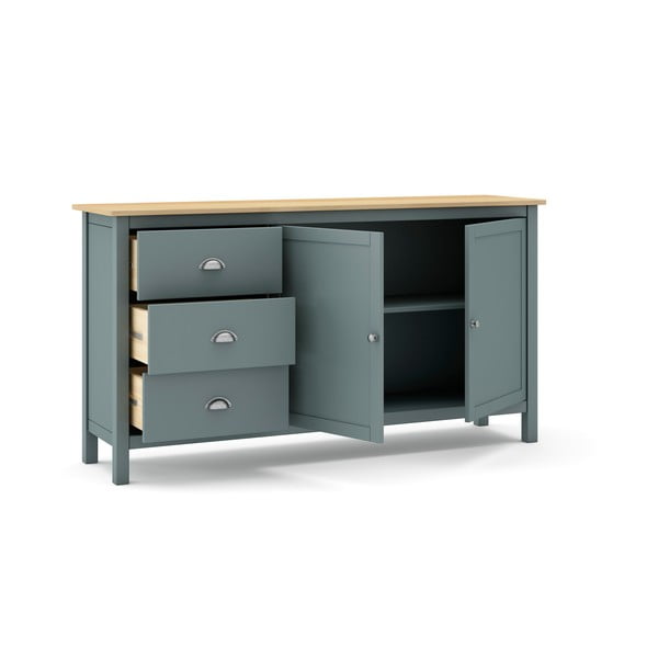 Dūmakaini zaļa priedes masīvkoka kumode 150x80x40 cm Misti – Marckeric-image-4