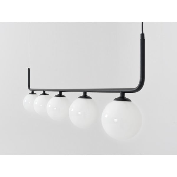 Melna piekaramā lampa ar stikla abažūru 142x142 cm Catkin – CustomForm-image-4