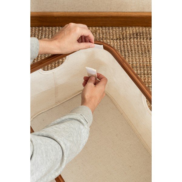 Krēmkrāsas tekstila salokāms veļas grozs Bamboo/Linen – Bigso-image-4