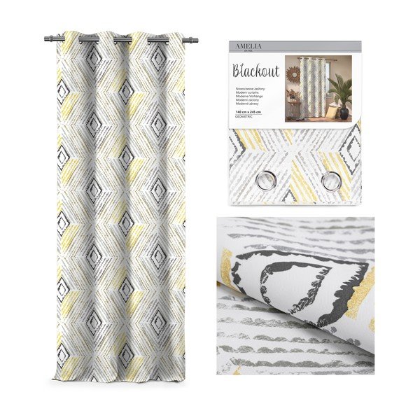 Aizkars AmeliaHome Geometric Grey, 140 x 245 cm-image-1
