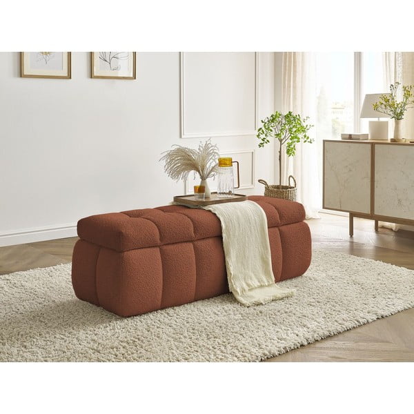 Ķieģeļu sarkans sols no buklē auduma Mont Blanc – Bobochic Paris-image-1