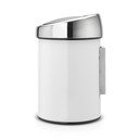 Balta ar pieskārienu atverama tērauda atkritumu tvertne 3 l Touch Bin – Brabantia
