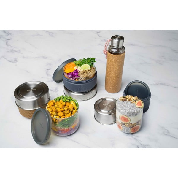 Stikla ūdens pudele ar oranžu silikona uzmavu Black + Blum G-Bottle, 600 ml-image-3