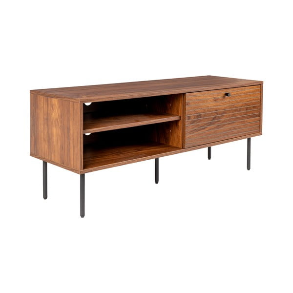 Brūns TV galdiņš ar riekstkoka imitāciju 120x50x40 cm Stripes – White Label-image-2