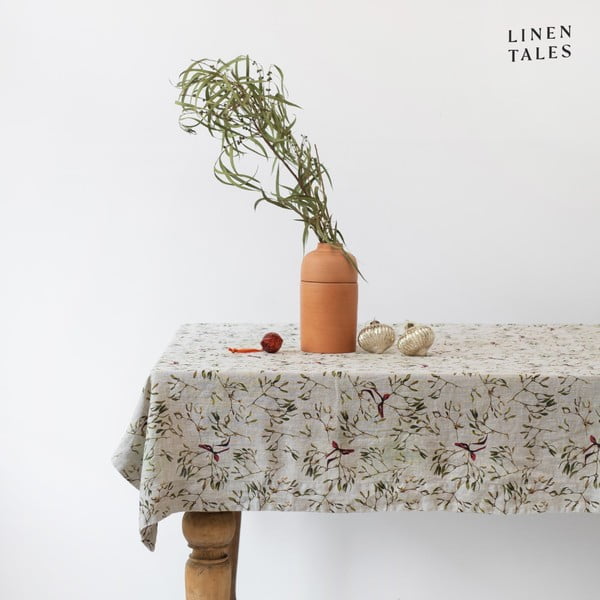 Lina galdauts ar Ziemassvētku motīvu 140x140 cm – Linen Tales