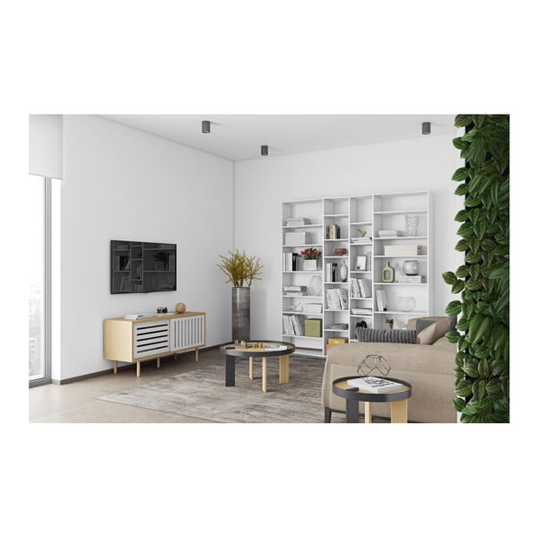 Balts grāmatplaukts 214x224 cm Valsa – TemaHome-image-3