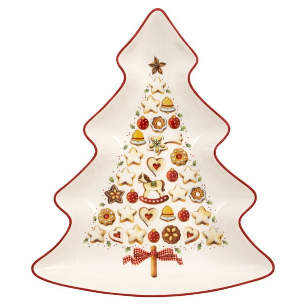 Sarkanbalts porcelāna servīzes Ziemassvētku eglītes formā Villeroy & Boch Tree