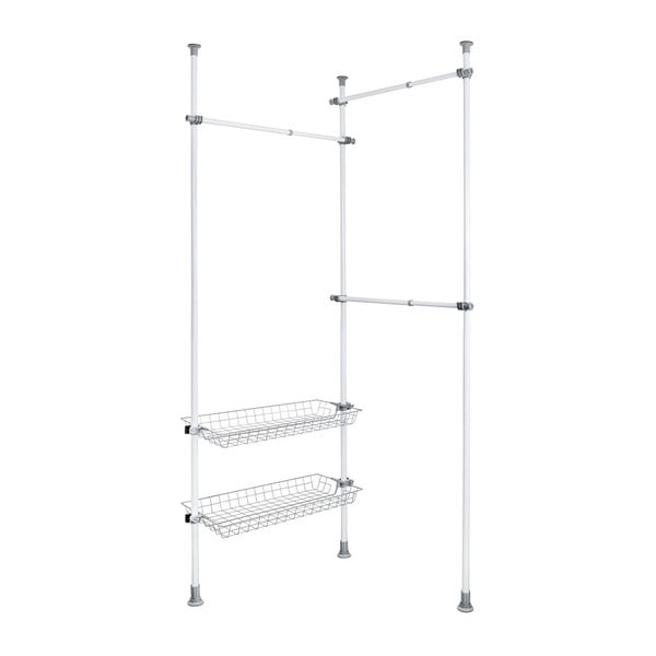 Balts metāla pagarināms drēbju pakaramais statīvs Herkules – Wenko-image-4