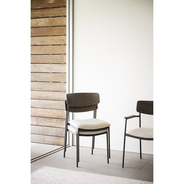 Krēmkrāsas/tumši brūni pusdienu krēsli (2 gab.) Maymont – Rowico-image-2