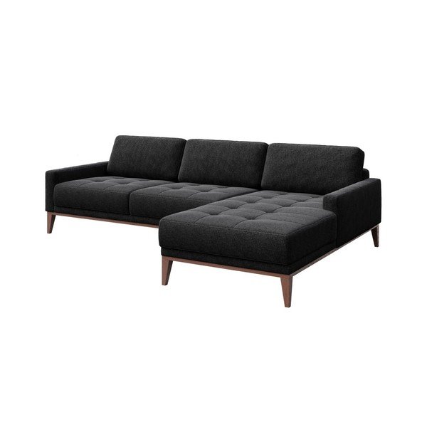 Antracīta pelēks stūra dīvāns MESONICA Musso Tufted, labais stūris-image-2