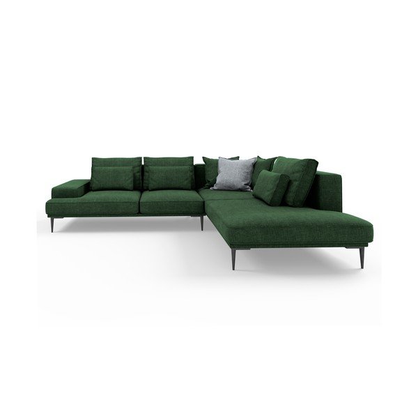Zaļš izvelkamais stūra dīvāns Interieurs 86 Liege, labais stūris-image-2