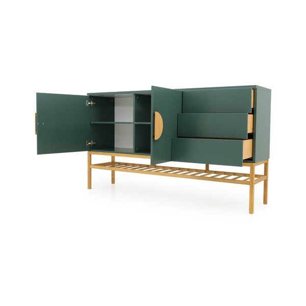 Zaļa kumode ar ozolkoka kājām Tenzo Scoop-image-3