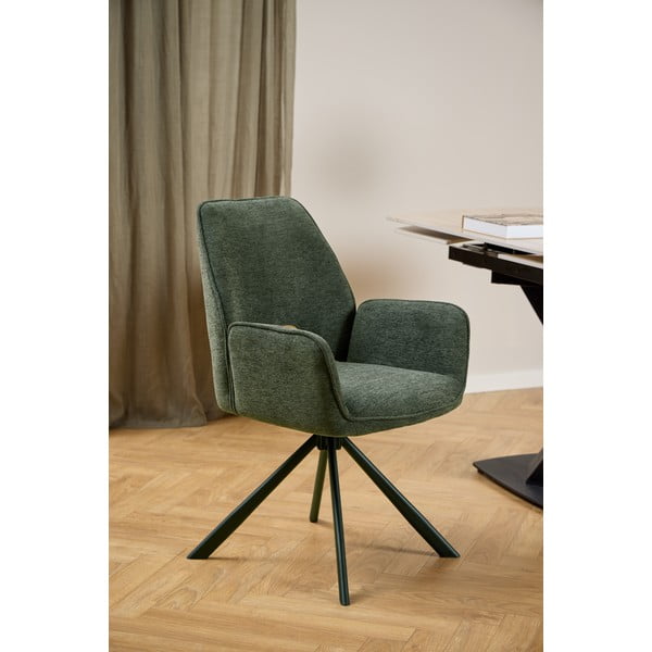 Tumši zaļš pusdienu krēsls ar roku balstiem Graham – Actona-image-1