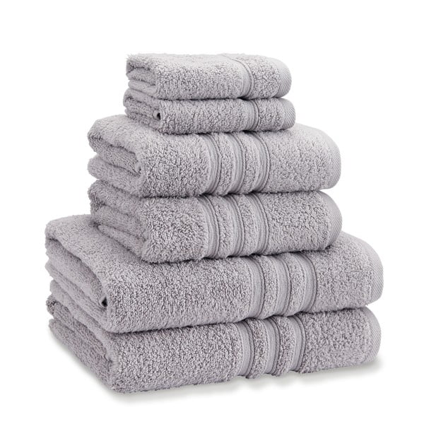 Gaiši pelēki frotē kokvilnas dvieļi komplektā (6 gab.) Zero Twist – Catherine Lansfield