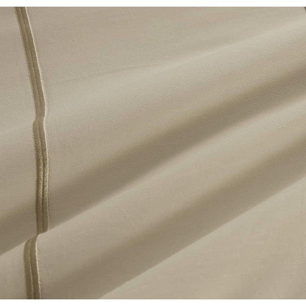 Bēša vienguļamā gultas veļa no ranforce kokvilnas ar palagu 140x200 cm Calm of Lines – Mila Home Luxury-image-4