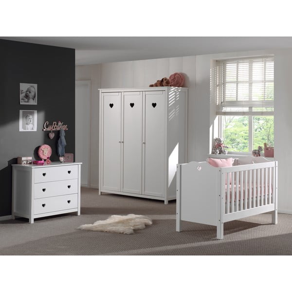 Balts bērnu drēbju skapis 159x191x57 cm Amori – Vipack-image-1