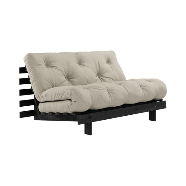Bēšs izvelkamais lina dīvāns 140 cm Roots – Karup Design