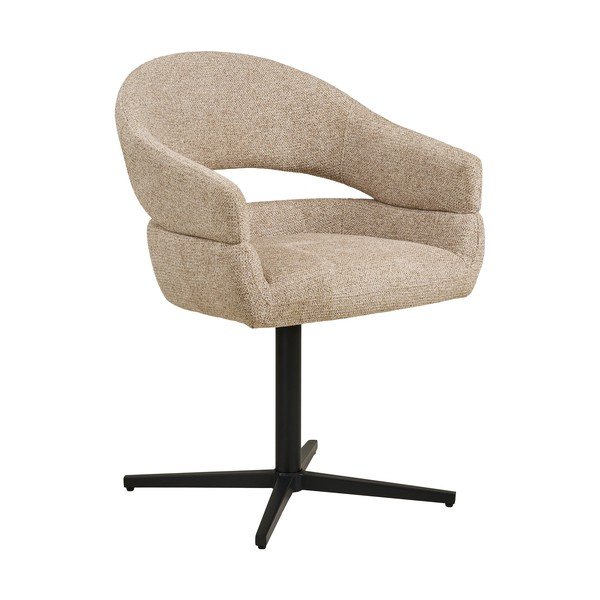 Bēšs polsterēts ēdamistabas krēsls ar roku balstiem Dover – House Nordic