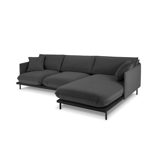 Tumši pelēks samta stūra dīvāns (ar labo stūri) Auguste – Interieurs 86-image-3