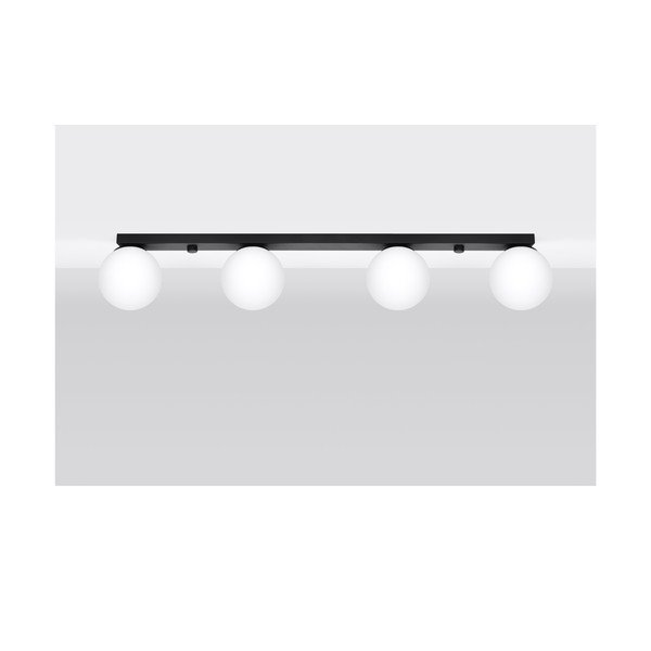 Melna griestu lampa ar stikla abažūru ø 12 cm Umerta – Sollux-image-2