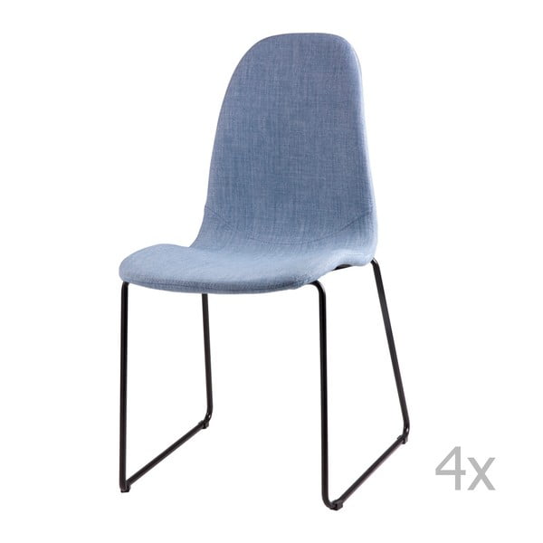 4 gaiši zilu ēdamistabas krēslu komplekts sømcasa Helena