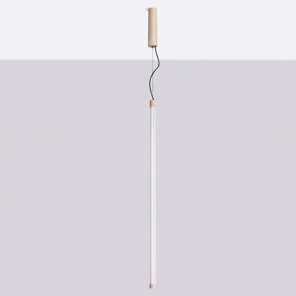 Bēša metāla LED piekaramā lampa ø 6 cm TRANG – Thoro-image-4