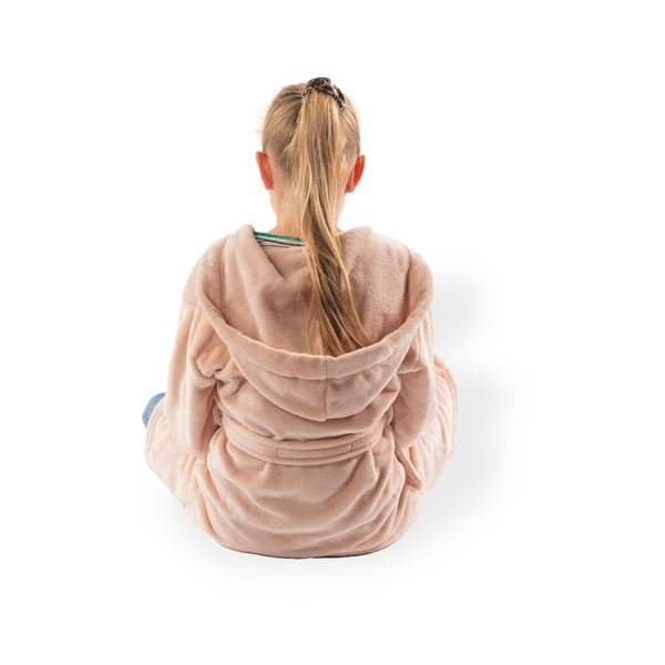 Rozā mikroplīša bērnu halāts 122–128 izmērs Delux – Tiseco Home Studio-image-3