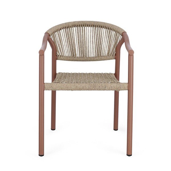 Sarkans/dabīga toņa metāla dārza krēsls Canarias – Bizzotto-image-2