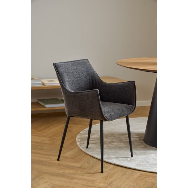 Tumši pelēks polsterēts ēdamistabas krēsls Bonita – Actona-image-1