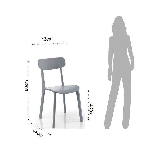 4 pelēku Tomasucci Mara ēdamistabas krēslu komplekts-image-1
