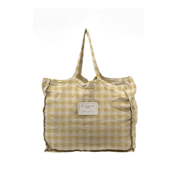 Lina soma Really Nice Things Linen Bag Yellow Vichy
