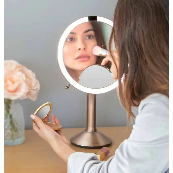 Kosmētikas spogulis ar gaismu/palielināmais (5x) ø 20 cm Sensor Trio – simplehuman-image-1