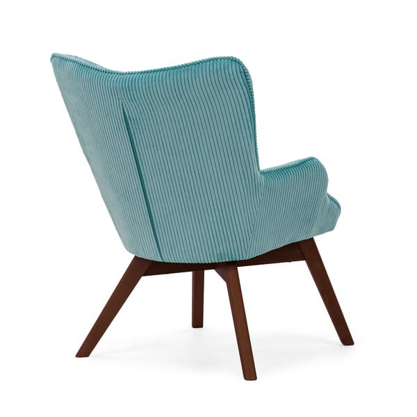 Tirkīzzils velveta atpūtas krēsls Niko – Ropez-image-3