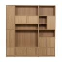 Dabīga toņa modulārais grāmatu plaukts ar ozolkoka imitāciju 217x243 cm Modulair – vtwonen