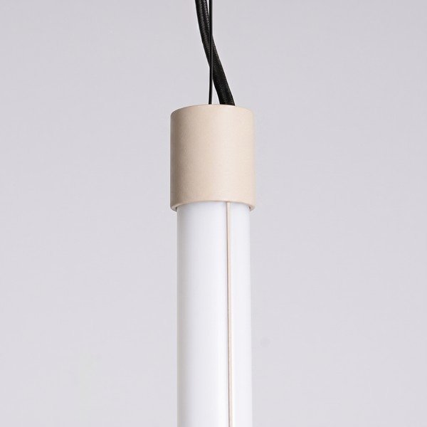 Bēša metāla LED piekaramā lampa ø 6 cm TRANG – Thoro-image-3