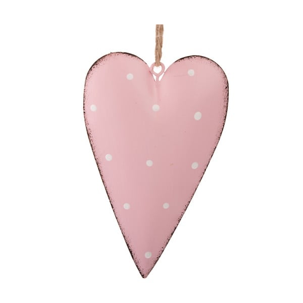 2 rozā metāla piekaramo dekoru komplekts Dakls Dotty Heart
