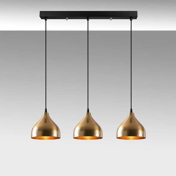 Zelta krāsas piekaramā lampa ar metāla abažūru Tattoo – Opviq lights-image-4